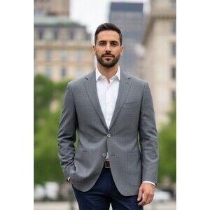 Hugo Boss Janson7 Blazer Men 42R Birdseye Wool Lanificio Tesse Biella Unstructur